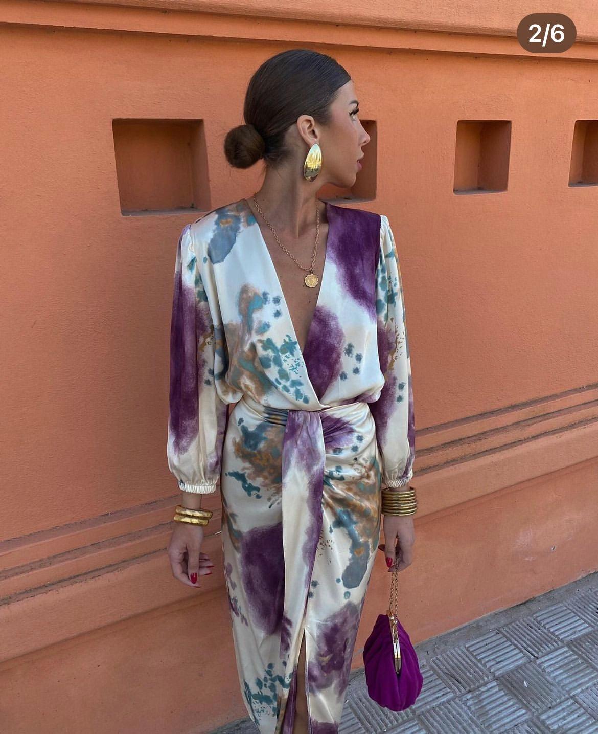 ANNA™ | Elegantes kleid mit v - ausschnitt - Martha Boutique